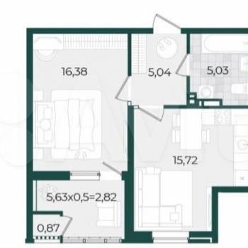 Сдается 1-комнатная квартира, 46 м²