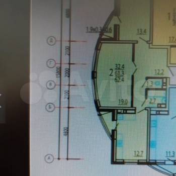 Сдается 2-х комнатная квартира, 62,4 м²