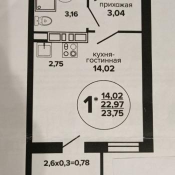 Продается 1-комнатная квартира, 24 м²