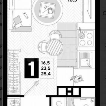 Сдается 1-комнатная квартира, 24 м²