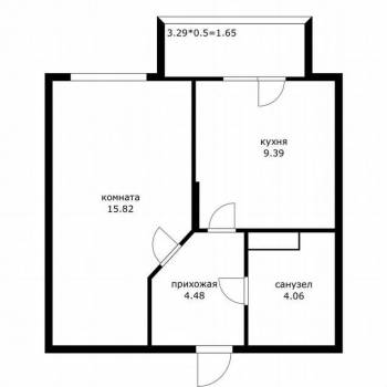 Продается 1-комнатная квартира, 33,9 м²