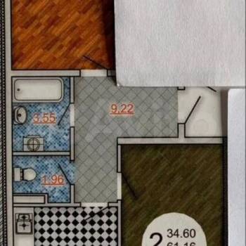 Сдается 2-х комнатная квартира, 61,2 м²