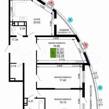 Продается 3-х комнатная квартира, 103,7 м²