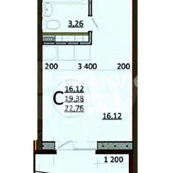 Продается 1-комнатная квартира, 23,4 м²