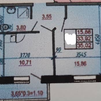 Продается 1-комнатная квартира, 34,8 м²