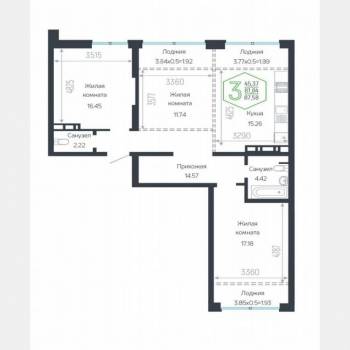 Продается 3-х комнатная квартира, 95 м²