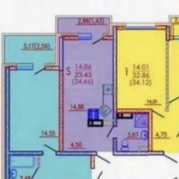 Продается 1-комнатная квартира, 23,4 м²