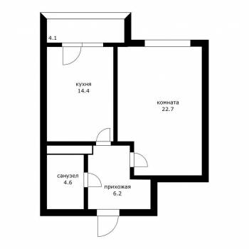 Сдается 1-комнатная квартира, 39 м²