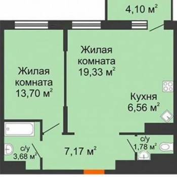 Продается 2-х комнатная квартира, 52,2 м²
