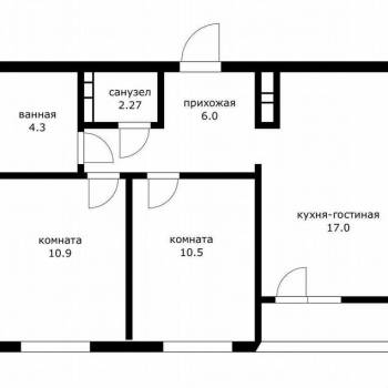 Продается 2-х комнатная квартира, 50 м²