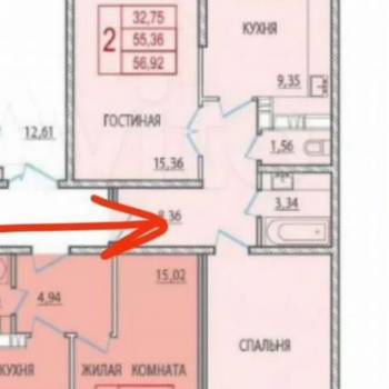 Продается 2-х комнатная квартира, 57,7 м²