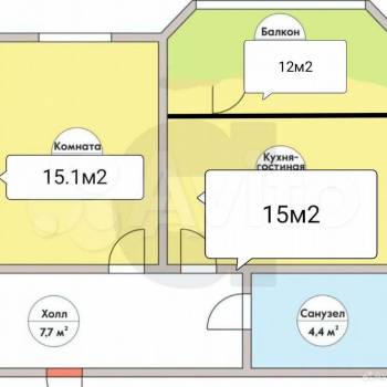 Сдается 2-х комнатная квартира, 51 м²