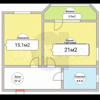 Сдается 2-х комнатная квартира, 51 м²