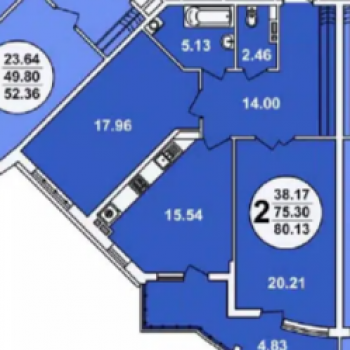 Продается 2-х комнатная квартира, 75,5 м²