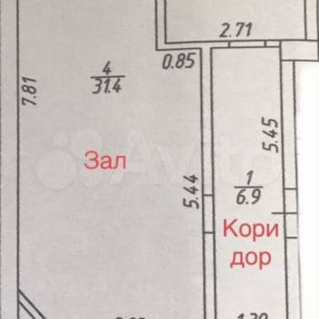 Продается 1-комнатная квартира, 62 м²