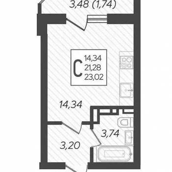 Продается 1-комнатная квартира, 23,5 м²