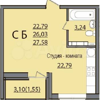 Сдается 1-комнатная квартира, 27 м²