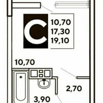Продается 1-комнатная квартира, 19,1 м²