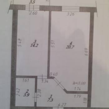 Продается 1-комнатная квартира, 46,1 м²