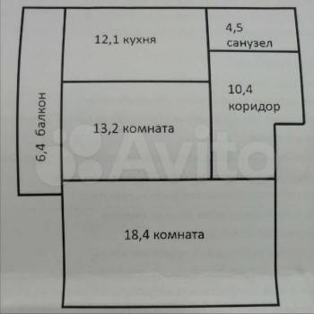 Сдается 2-х комнатная квартира, 65 м²