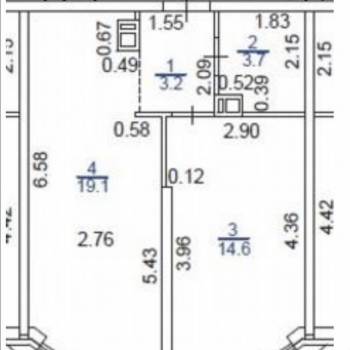Сдается 1-комнатная квартира, 40,6 м²
