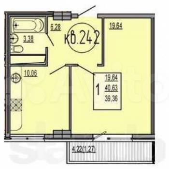 Сдается 1-комнатная квартира, 40 м²