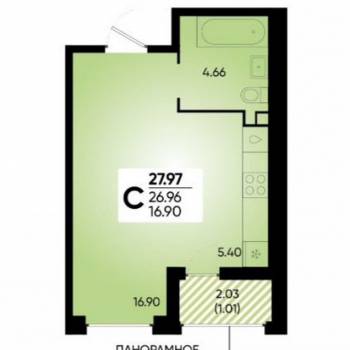 Сдается 1-комнатная квартира, 28 м²