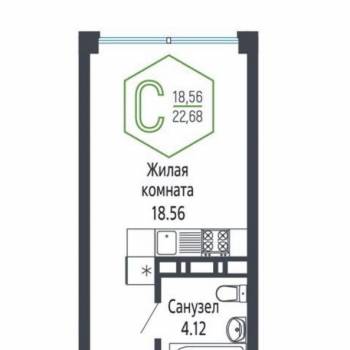 Продается 1-комнатная квартира, 24 м²
