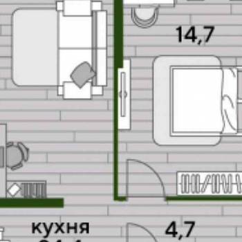 Продается 1-комнатная квартира, 47,9 м²