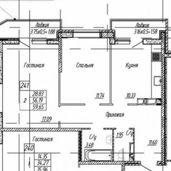 Продается 2-х комнатная квартира, 60 м²