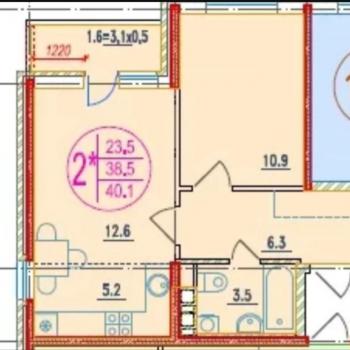 Продается 1-комнатная квартира, 38 м²