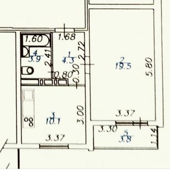 Продается 1-комнатная квартира, 38 м²
