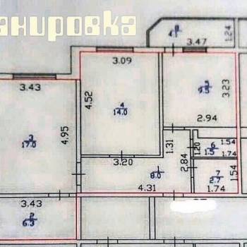 Продается 2-х комнатная квартира, 59 м²