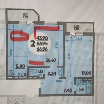 Сдается 1-комнатная квартира, 65 м²