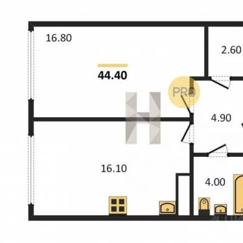 Продается 1-комнатная квартира, 44,5 м²