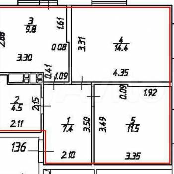 Сдается 2-х комнатная квартира, 48 м²