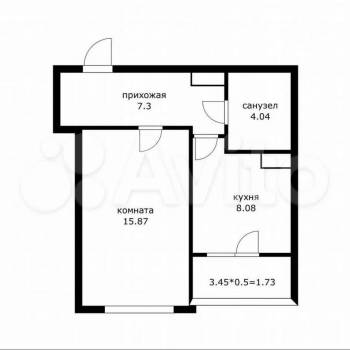Продается 1-комнатная квартира, 37,3 м²