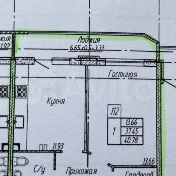 Продается 1-комнатная квартира, 37,6 м²