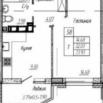Сдается 1-комнатная квартира, 33 м²