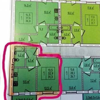 Продается 1-комнатная квартира, 33 м²