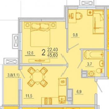 Продается 2-х комнатная квартира, 45 м²