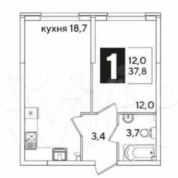 Сдается 1-комнатная квартира, 37 м²