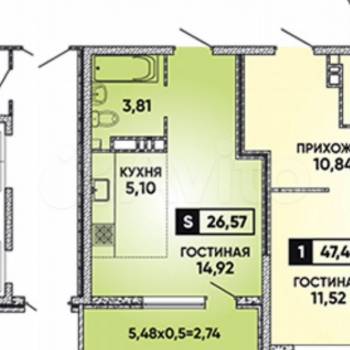 Сдается 1-комнатная квартира, 27 м²