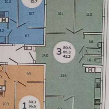 Продается 3-х комнатная квартира, 86,6 м²