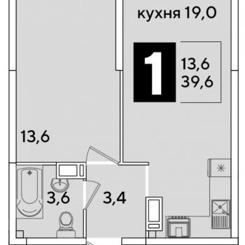 Продается 1-комнатная квартира, 39 м²