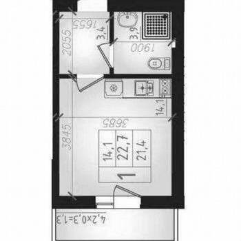 Продается 1-комнатная квартира, 27 м²