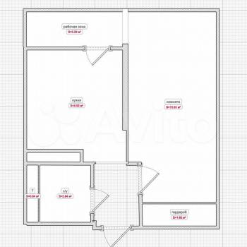 Продается 1-комнатная квартира, 32,9 м²