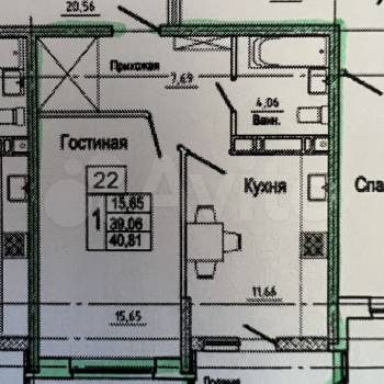Сдается 1-комнатная квартира, 40,8 м²