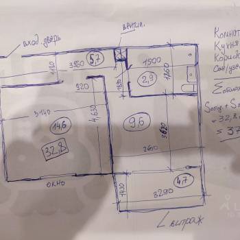 Продается 1-комнатная квартира, 32,8 м²