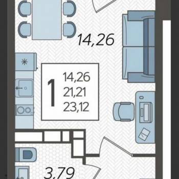 Продается 1-комнатная квартира, 23,4 м²